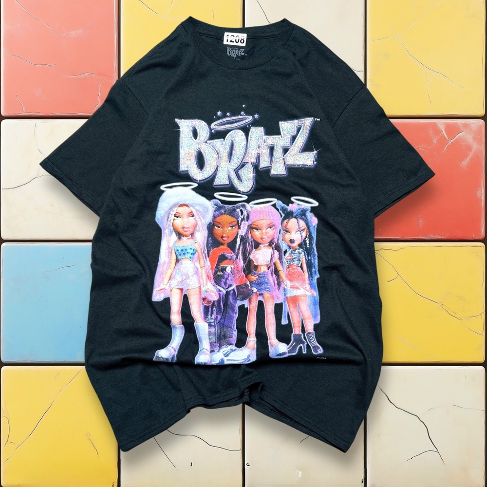 VTG Y2K Bratz Promo Tee Women Black M Graphic Shirt Crew Neck Fashion Jade Sasha